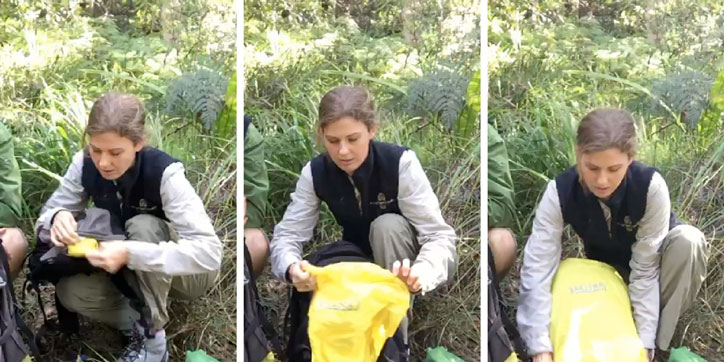 Hiking in the rain keep bag dry