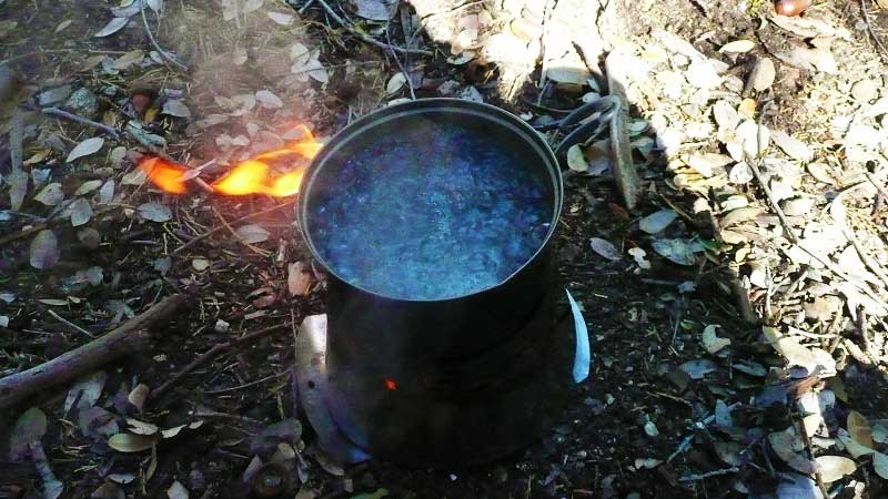 Purifying water by boiling
