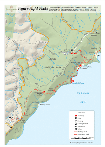 royal national park map Figure 8 Pools Royal National Park Map Sydney Coast Walks