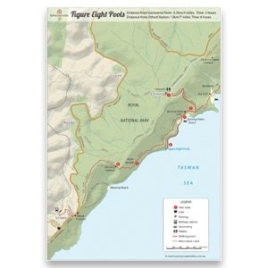 This an image of the Figure 8 Pools Royal National Park Map. It shows how to walk to Figure 8 Pools in Royal National Park.