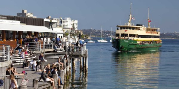 Manly Wharf Sydney Coast Walks manly-wharf-and-ferry-as-seen-from-the-harbour-beach-stock-photo-alamy