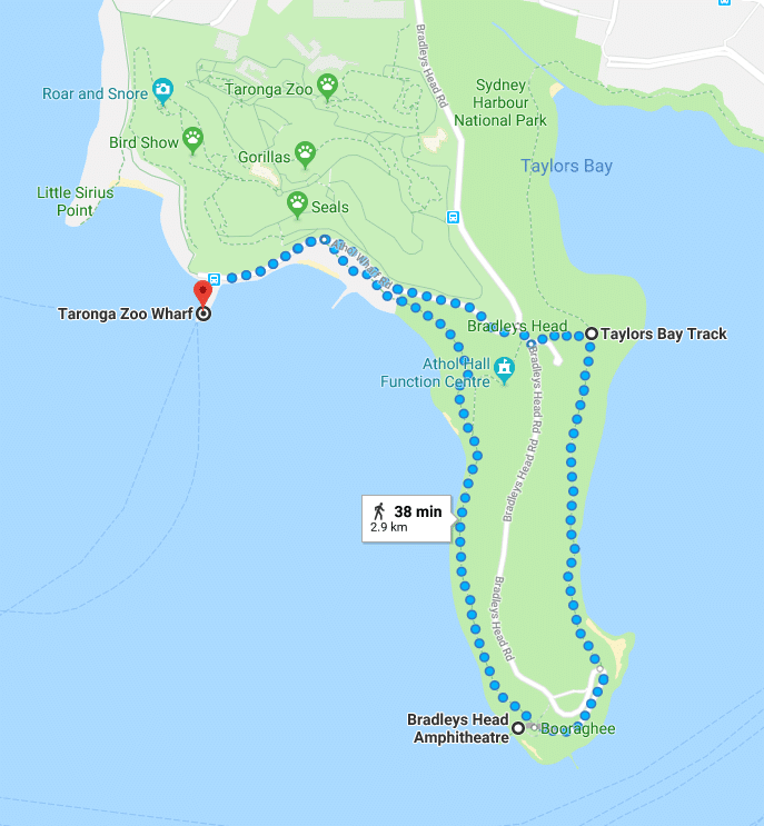 Bradleys Head Walk Route Map