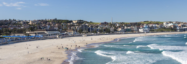 Looking north along Bondi Beach. The start of the Bondi to Manly walk or the end of the Manly to Bondi walk, whichever way you choose to walk, it's one of Sydney's best walks.